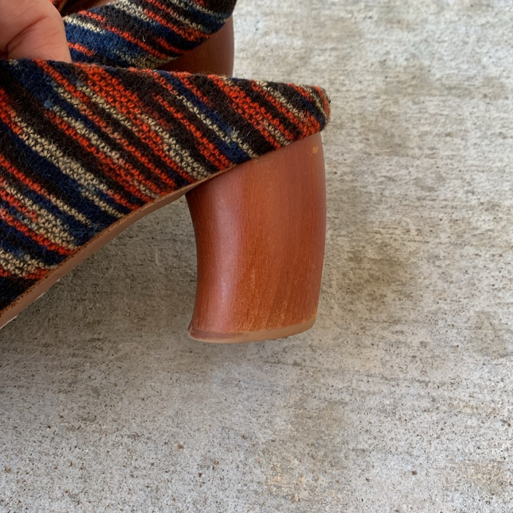 Jeffrey Campbell Yucca Striped Multi Colored Heeled Mules - Picture 16 of 16